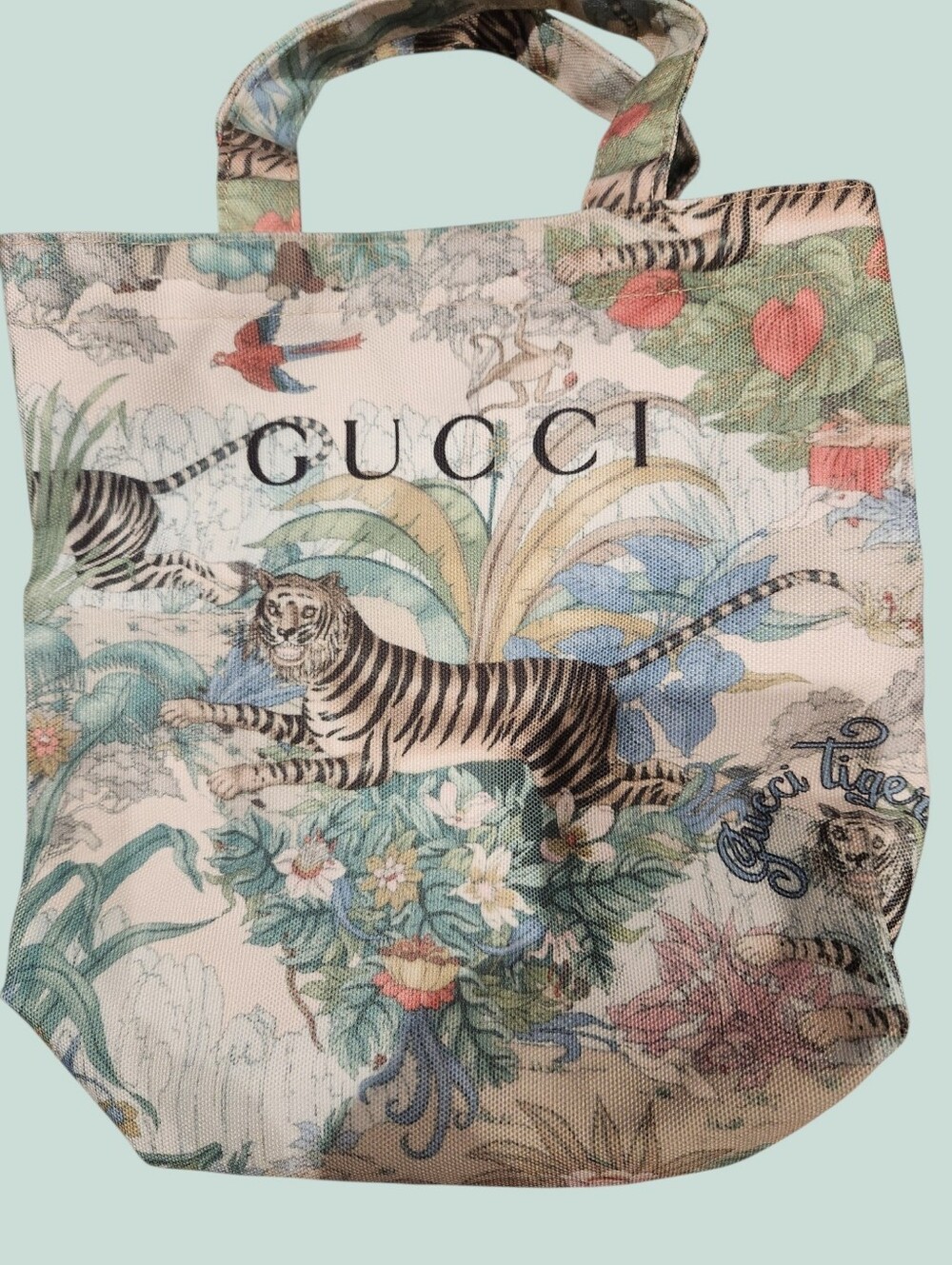 Gucci Multicolor Botanical Tiger Print Tote NWOT GWP - Picture 2 of 7